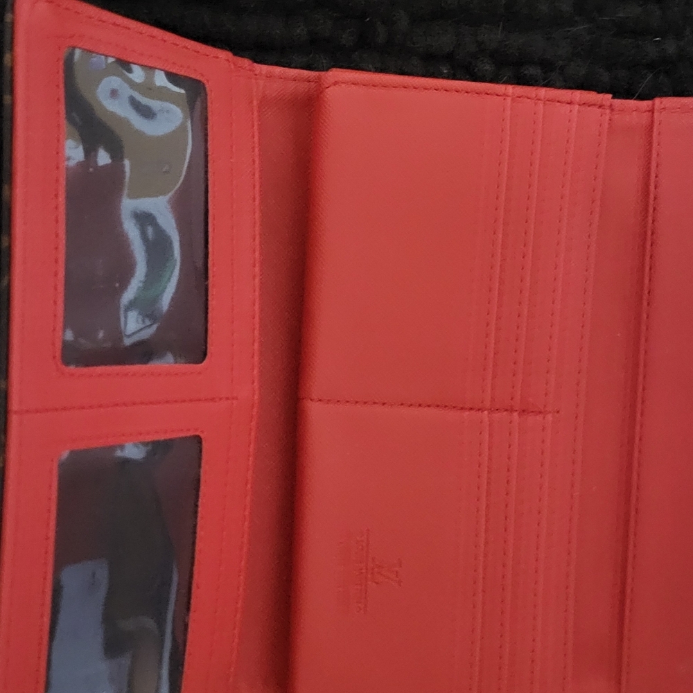 Elegant Brown N Red Women's Wallet Clutch, Inspired By LVUITTON, with Dust Cover - Picture 5 of 5